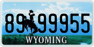 WY license plate 8999955
