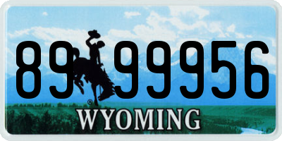 WY license plate 8999956