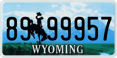 WY license plate 8999957