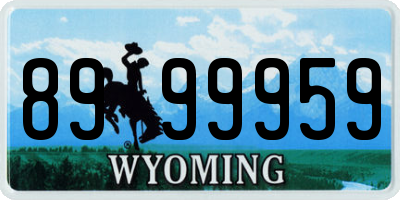 WY license plate 8999959
