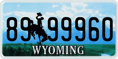WY license plate 8999960