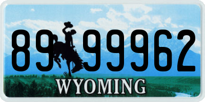 WY license plate 8999962