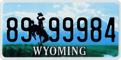 WY license plate 8999984