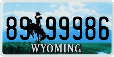 WY license plate 8999986