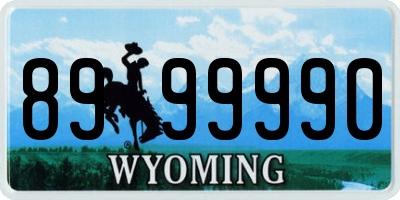 WY license plate 8999990