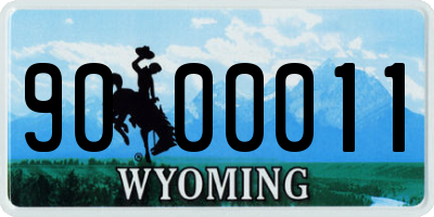 WY license plate 9000011