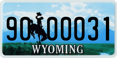 WY license plate 9000031