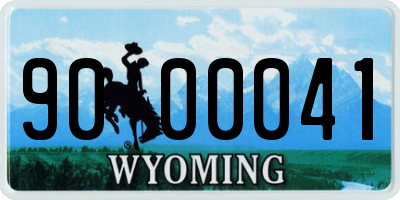 WY license plate 9000041
