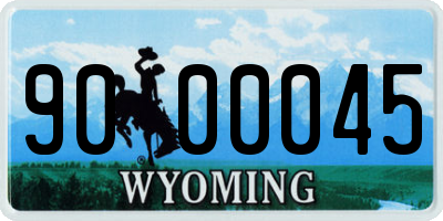 WY license plate 9000045
