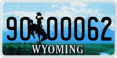 WY license plate 9000062