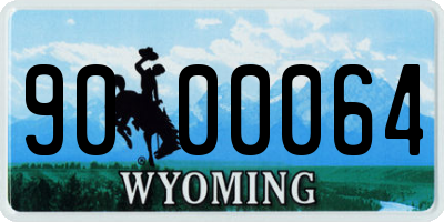 WY license plate 9000064