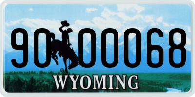 WY license plate 9000068