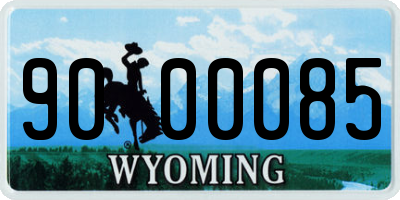 WY license plate 9000085