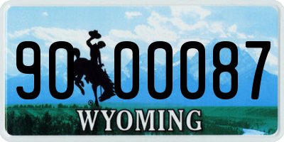 WY license plate 9000087