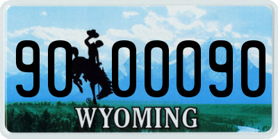 WY license plate 9000090