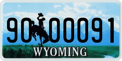 WY license plate 9000091