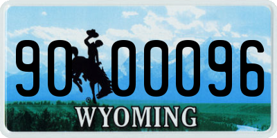 WY license plate 9000096