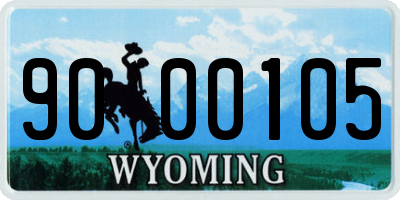 WY license plate 9000105