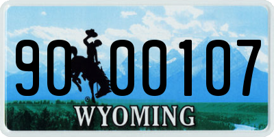 WY license plate 9000107
