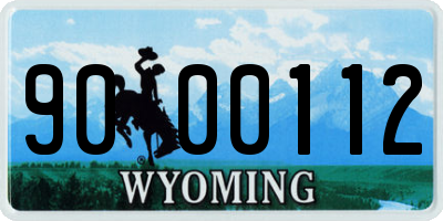 WY license plate 9000112