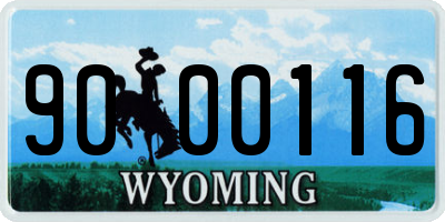 WY license plate 9000116