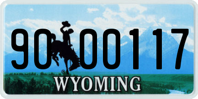 WY license plate 9000117