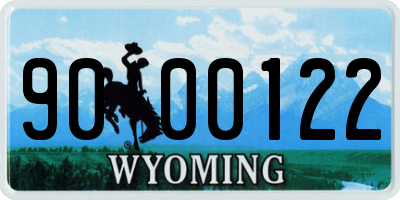 WY license plate 9000122