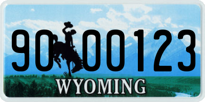 WY license plate 9000123