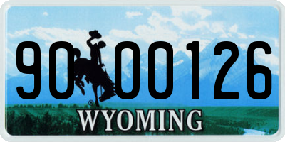 WY license plate 9000126