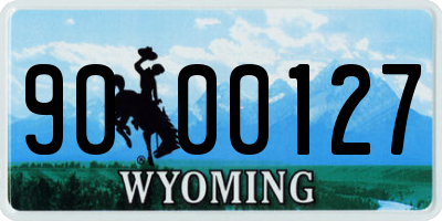 WY license plate 9000127