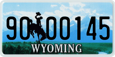 WY license plate 9000145