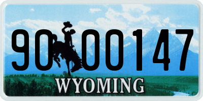 WY license plate 9000147