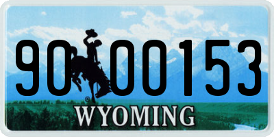 WY license plate 9000153