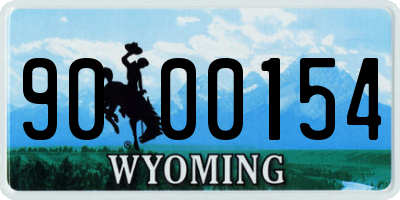 WY license plate 9000154