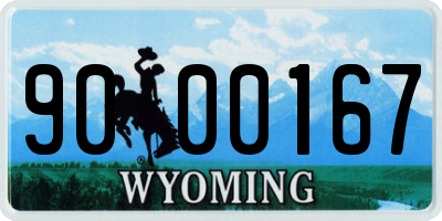 WY license plate 9000167