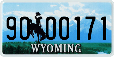 WY license plate 9000171