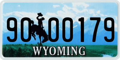 WY license plate 9000179
