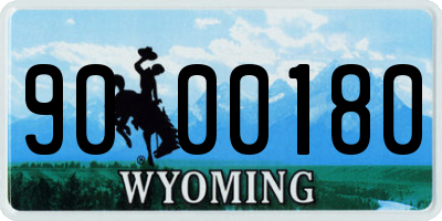 WY license plate 9000180