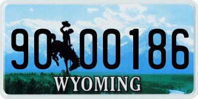 WY license plate 9000186
