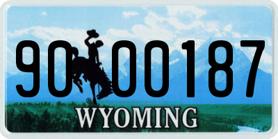 WY license plate 9000187