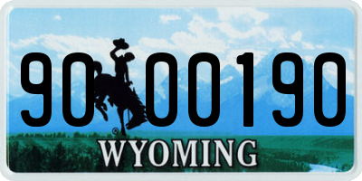 WY license plate 9000190