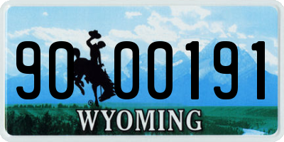 WY license plate 9000191