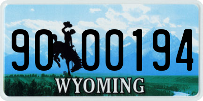 WY license plate 9000194