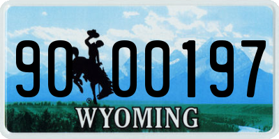 WY license plate 9000197