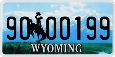 WY license plate 9000199