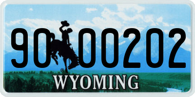 WY license plate 9000202