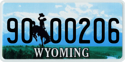 WY license plate 9000206