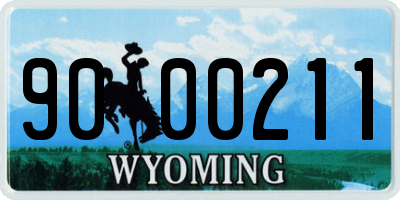 WY license plate 9000211