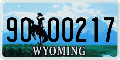 WY license plate 9000217