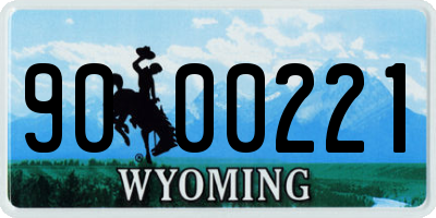 WY license plate 9000221